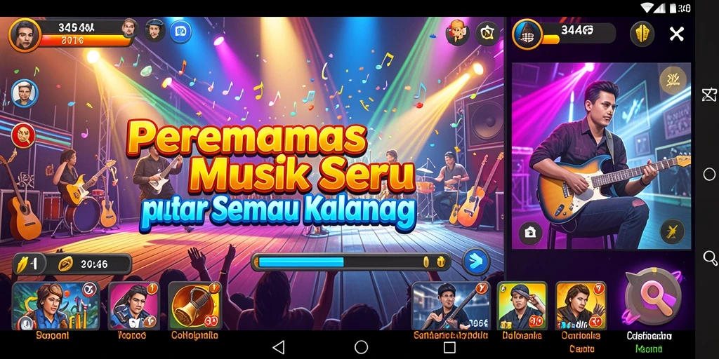 Tangkapan layar gameplay 3446 menampilkan momen seru saat bermain musik.