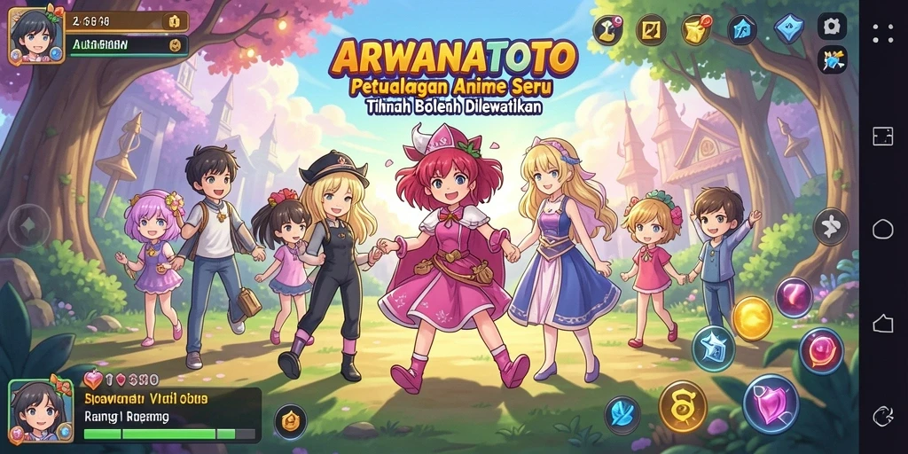 Screenshot utama ARWANATOTO menampilkan aksi pertarungan karakter Anime yang seru.