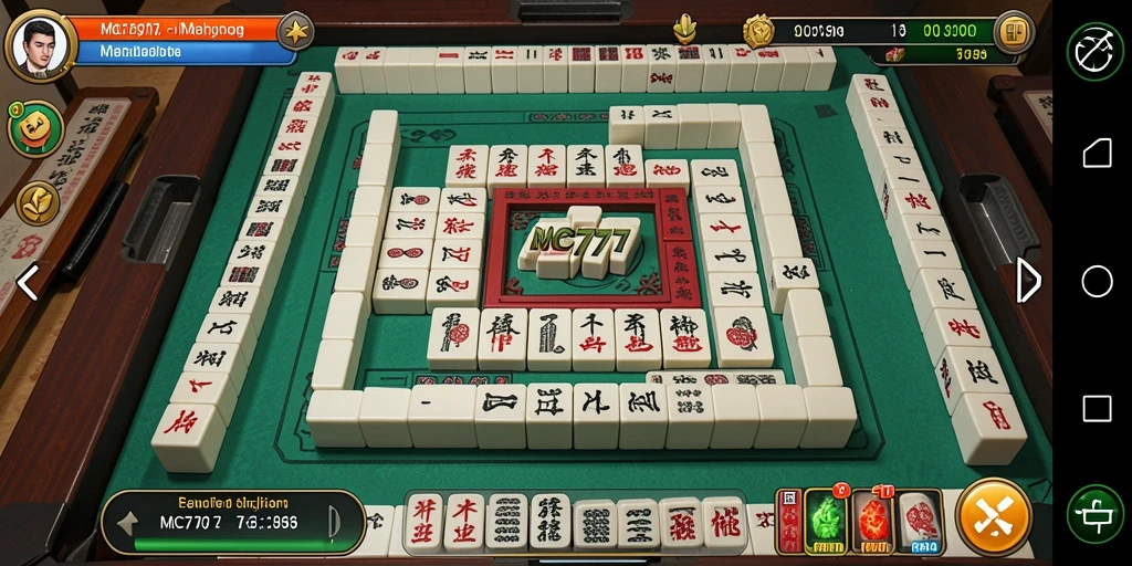Tampilan gameplay menarik di MC777 saat bermain Mahjong.