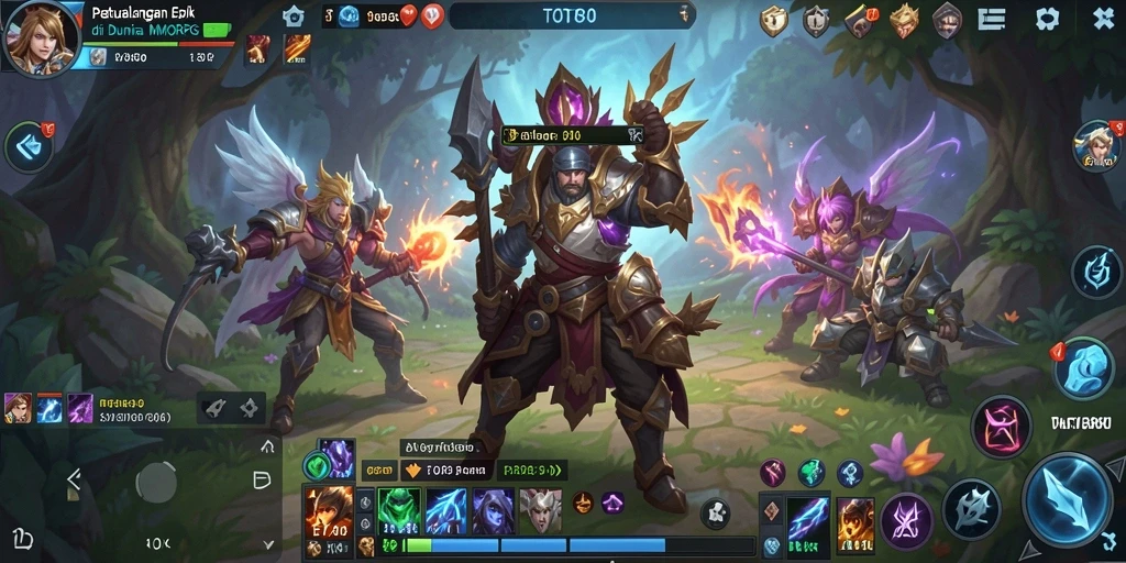 Menampilkan aksi seru dalam gameplay MMORPG TOTO80.